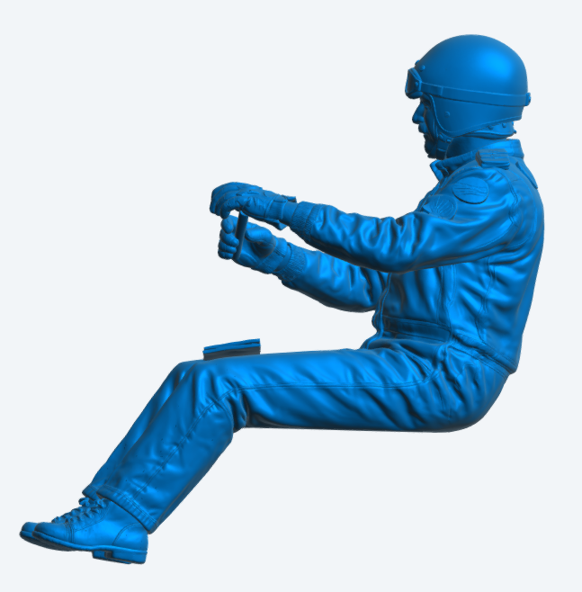 C40 Classic Rally Driver – 1970s–1990s Era Seated Driving Pose Unpainted