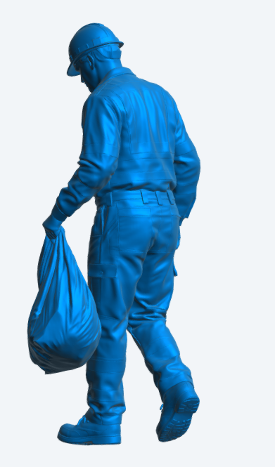 M105 – Refuse Worker Carrying Sack Unpainted
