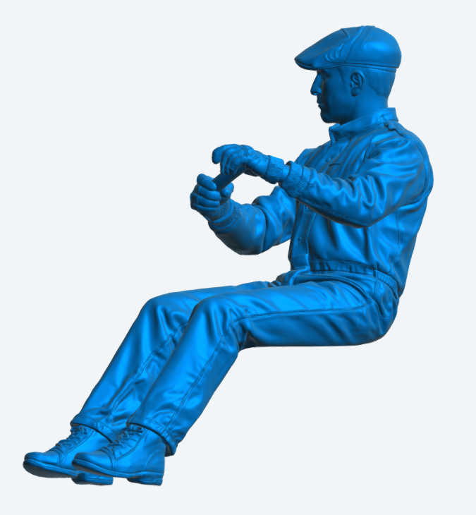 C42 Classic Sports Car Driver – Open Top Driving Pose, Unpainted