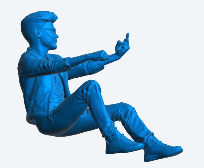 C4 Young Trendy Car Driver Figure – Gesture Out of Window Unpainted