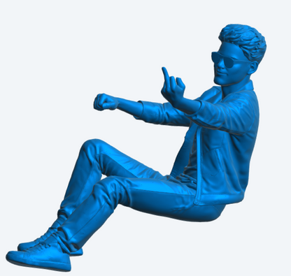 C4 Young Trendy Car Driver Figure – Gesture Out of Window Unpainted