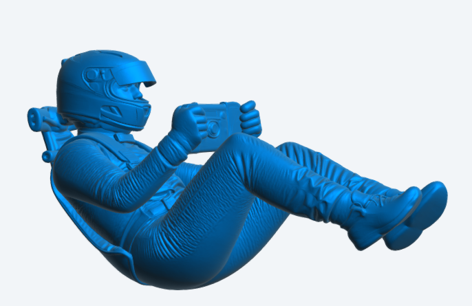 C34 WEC GT Race Driver – Seated Driving Pose with Steering Wheel Unpainted