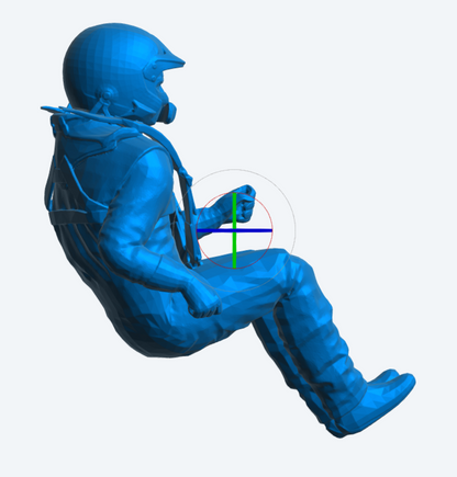 C55 Modern Rally Driver – Seated Driving Pose, Unpainted