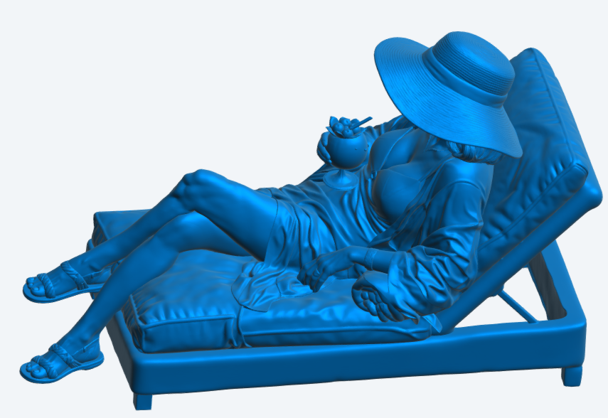 W77 Entspannte Sonnenliegefigur – Freizeit-/Deckszenenfigur, unbemalt