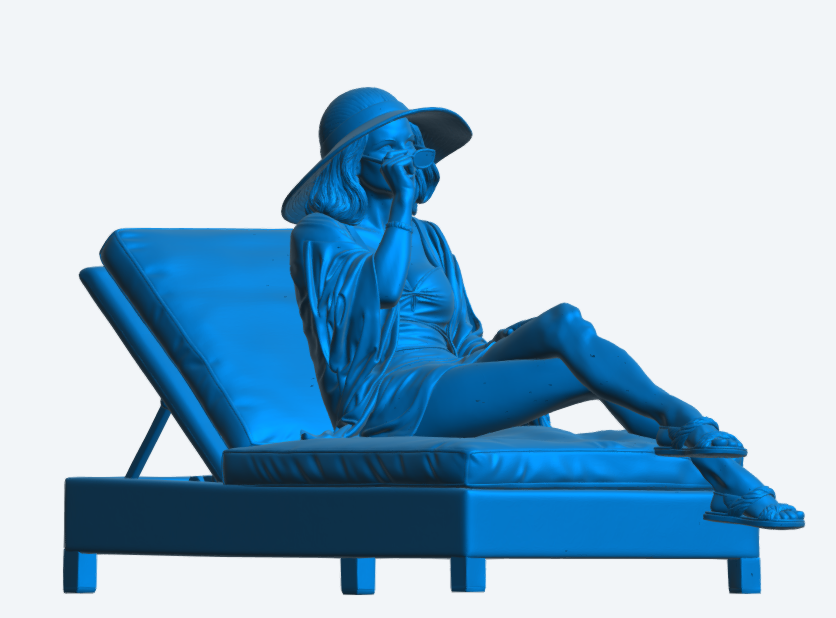W78 Relaxed Sun Lounger Figure  Unpainted Display Model