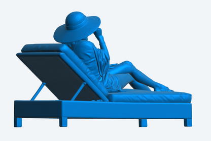 W78 Relaxed Sun Lounger Figure  Unpainted Display Model