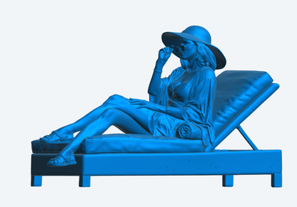 W78 Relaxed Sun Lounger Figure  Unpainted Display Model