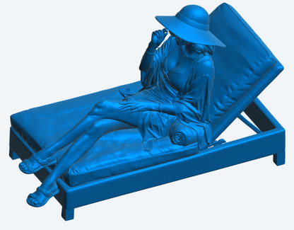 W78 Relaxed Sun Lounger Figure  Unpainted Display Model