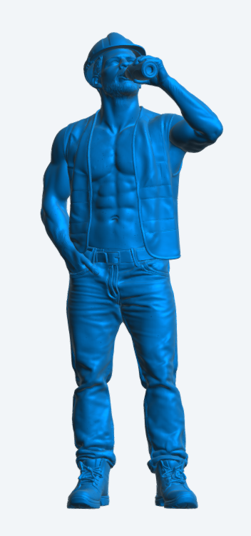 M112 Modern Construction Worker Figure – Site Break Pose Unpainted