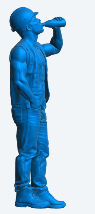 M112 Modern Construction Worker Figure – Site Break Pose Unpainted