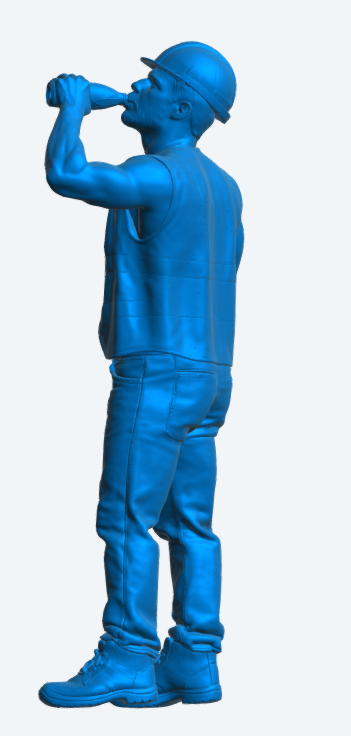M112 Modern Construction Worker Figure – Site Break Pose Unpainted