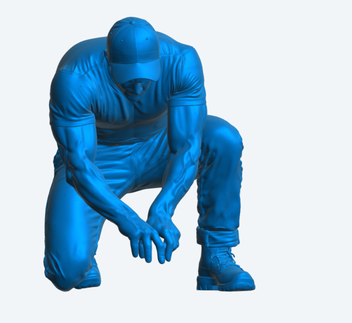 M113 Kneeling Worker Figure – Ground Detail Pose Unpainted
