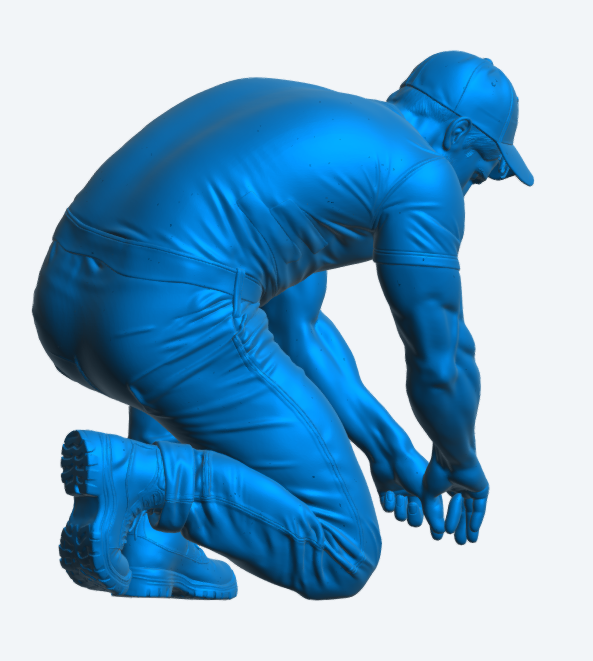 M113 Kneeling Worker Figure – Ground Detail Pose Unpainted