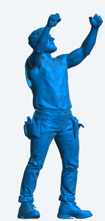 M114 Workman Figure – Overhead Working Pose Unpainted