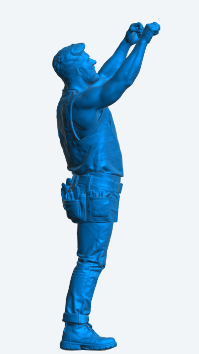 M114 Workman Figure – Overhead Working Pose Unpainted