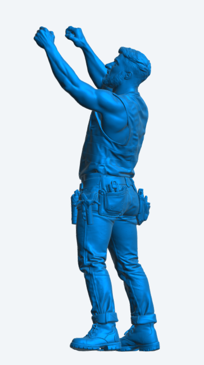 M114 Workman Figure – Overhead Working Pose Unpainted