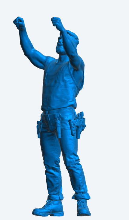 M114 Workman Figure – Overhead Working Pose Unpainted