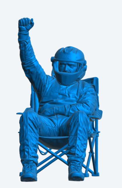 C66 Seated Le Mans GT Pit Crew Figure – Unpainted Scale Model Motorsport Crew Member