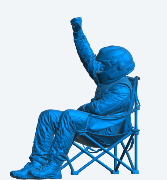 C66 Seated Le Mans GT Pit Crew Figure – Unpainted Scale Model Motorsport Crew Member