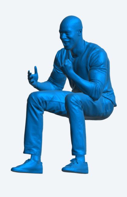 C2 Young Modern Road Rage Driver Figure  Leaning Forward Shouting Unpainted