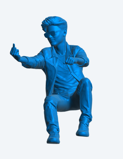 C4B Young Trendy Car Driver Figure – RHD Version, Gesture Out of Window Unpainted