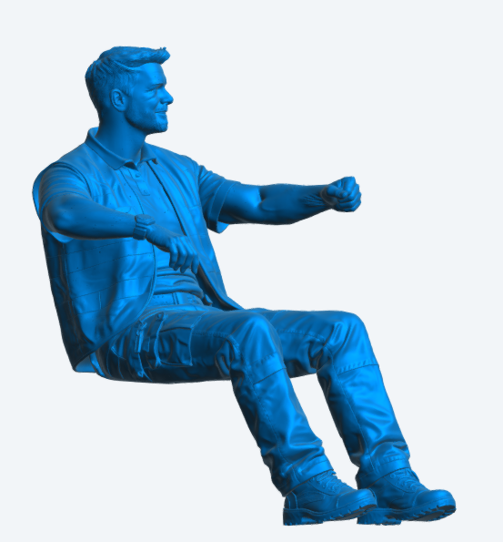 C5B Modern Truck Driver Figure – High Visibility Waistcoat, RHD Version Unpainted