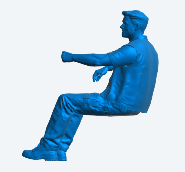 C5B Modern Truck Driver Figure – High Visibility Waistcoat, RHD Version Unpainted