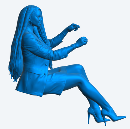 C7B Young Female Driver Figure – Stylish Modern Pose, RHD Version Unpainted