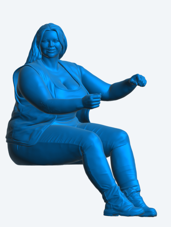 C8B Female Commercial Driver Figure – High Visibility Vest, RHD Version Unpainted