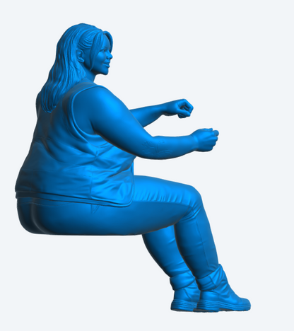 C8B Female Commercial Driver Figure – High Visibility Vest, RHD Version Unpainted