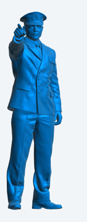 N47 Scale Model Figure – Modern Naval Petty Officer Pointing (Unpainted)