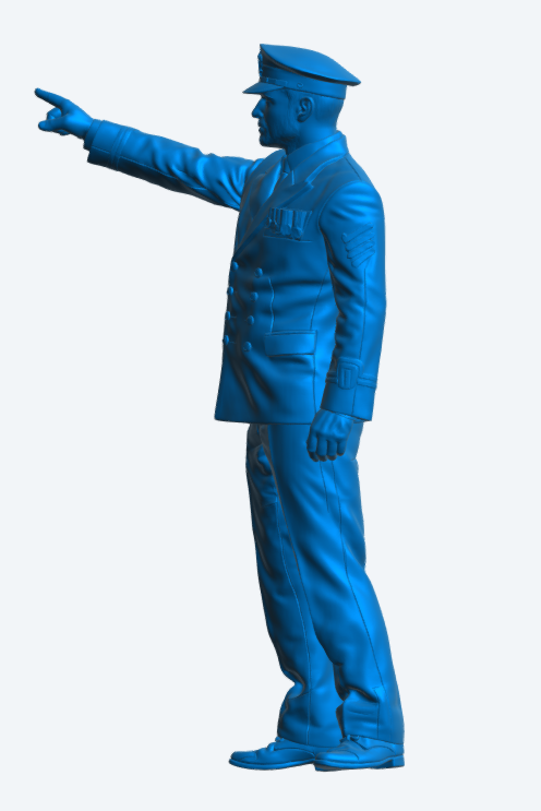 N47 Scale Model Figure – Modern Naval Petty Officer Pointing (Unpainted)