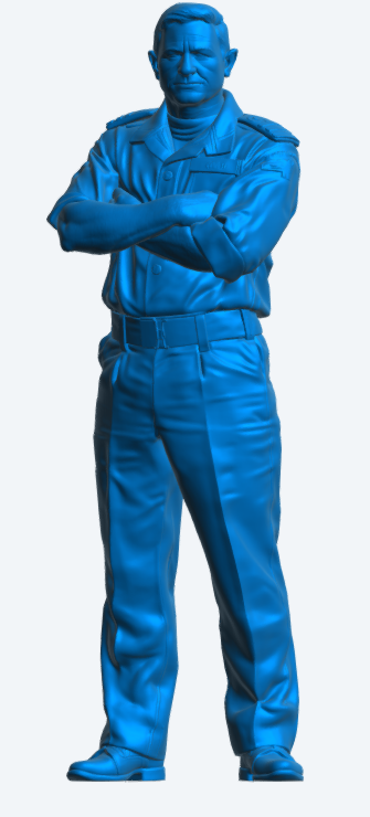 N49 Scale Model Figure – Modern Naval Commander “Bond” Arms Crossed Unpainted