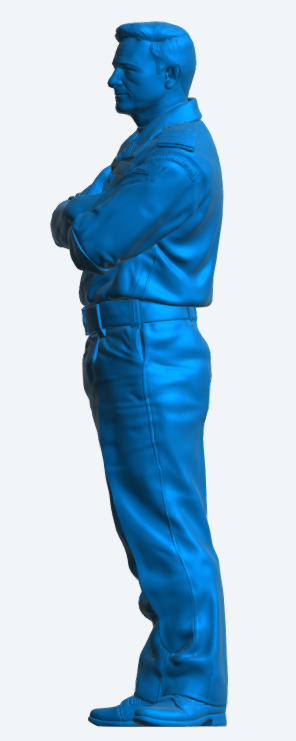 N49 Scale Model Figure – Modern Naval Commander “Bond” Arms Crossed Unpainted