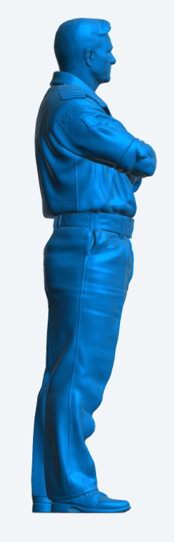 N49 Scale Model Figure – Modern Naval Commander “Bond” Arms Crossed Unpainted