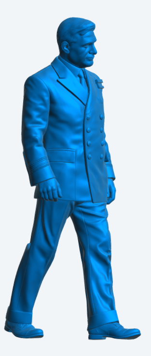 N51 Scale Model Figure – 1960’s Naval Commander “Bond” Walking (Unpainted)