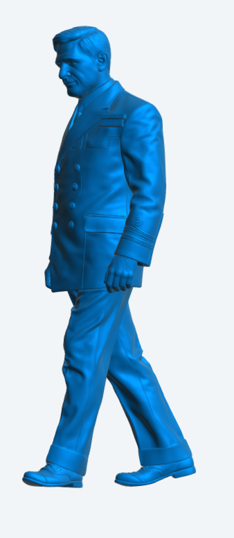 N51 Scale Model Figure – 1960’s Naval Commander “Bond” Walking (Unpainted)