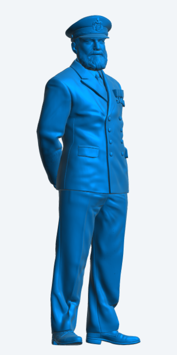 N54 Scale Model Figure – Naval Petty Officer on Parade Bearded Unpainted