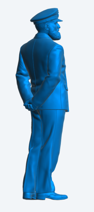 N54 Scale Model Figure – Naval Petty Officer on Parade Bearded Unpainted