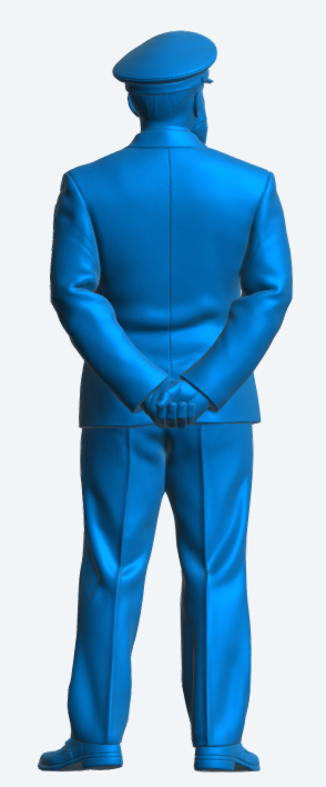 N54 Scale Model Figure – Naval Petty Officer on Parade Bearded Unpainted