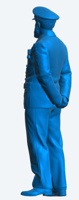 N54 Scale Model Figure – Naval Petty Officer on Parade Bearded Unpainted