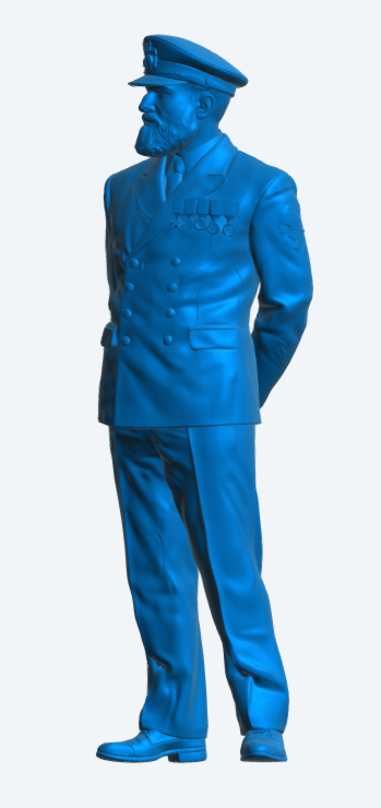 N54 Scale Model Figure – Naval Petty Officer on Parade Bearded Unpainted