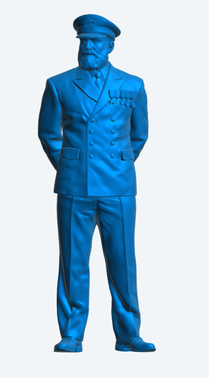 N54 Scale Model Figure – Naval Petty Officer on Parade Bearded Unpainted