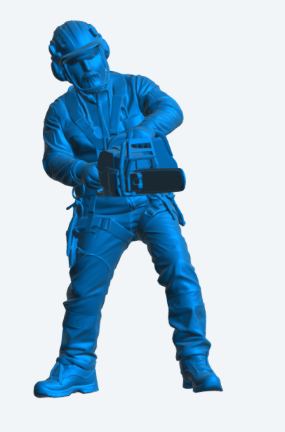 M115 Tree Surgeon Figure – Chainsaw Operator with Safety Gear Unpainted