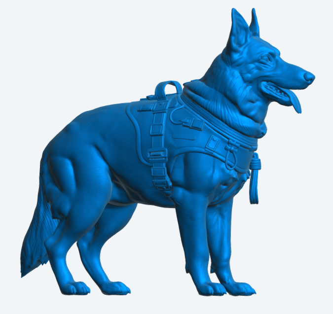 EMS45 Search & Rescue Alsatian – Unpainted Working Dog Figure Unpainted