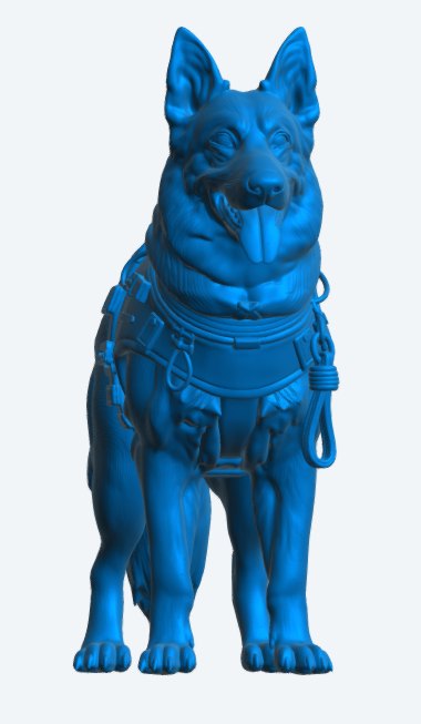 EMS45 Search & Rescue Alsatian – Unpainted Working Dog Figure Unpainted