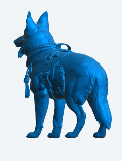 EMS45 Search & Rescue Alsatian – Unpainted Working Dog Figure Unpainted
