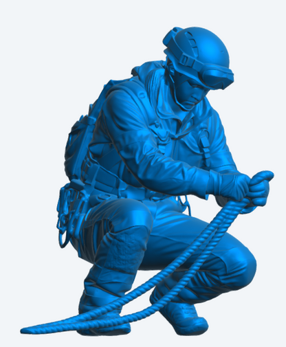 EMS47 Female Mountain Rescue Technician – Rope Handling Figure unpainted