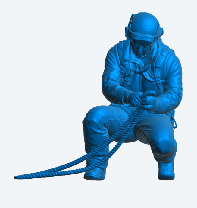 EMS47 Female Mountain Rescue Technician – Rope Handling Figure unpainted