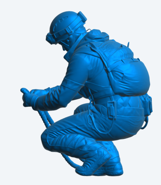 EMS47 Female Mountain Rescue Technician – Rope Handling Figure unpainted